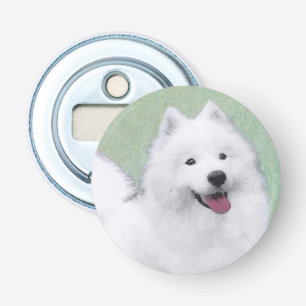 Samoyed Painting - Cute Original Dog Art Bottle Opener