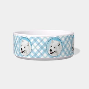 Samoyed Painting - Cute Original Dog Art Bowl