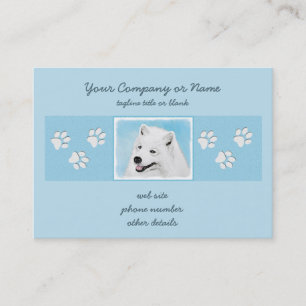 Samoyed Painting - Cute Original Dog Art Business Card