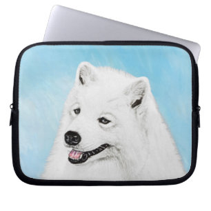 Samoyed Painting - Cute Original Dog Art Laptop Sleeve