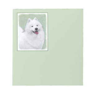 Samoyed Painting - Cute Original Dog Art Notepad