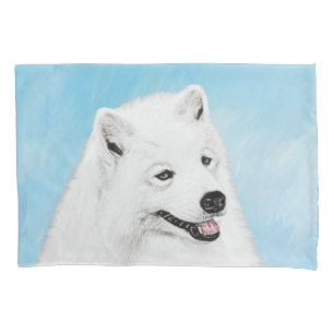 Samoyed Painting - Cute Original Dog Art Pillowcase