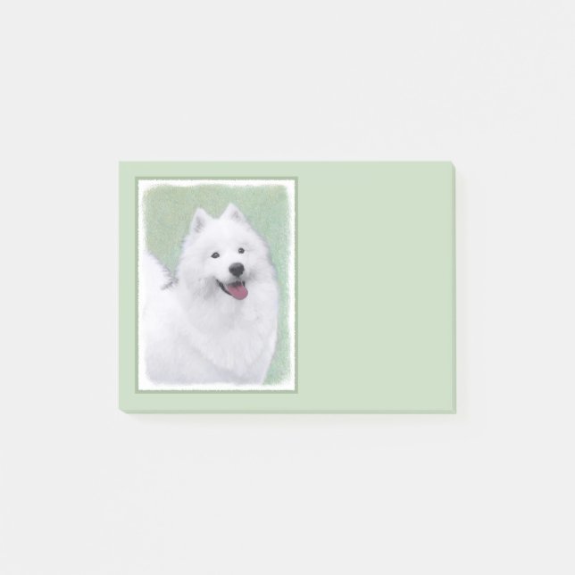 Samoyed Painting - Cute Original Dog Art Post-it Notes (Front)
