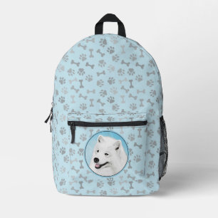 Samoyed Painting - Cute Original Dog Art Printed Backpack