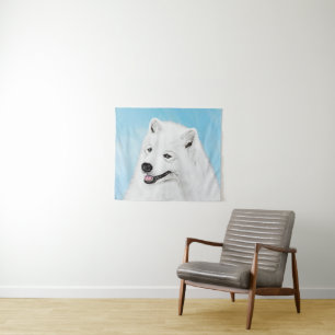 Samoyed Painting - Cute Original Dog Art Tapestry