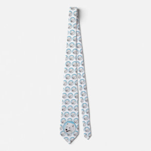 Samoyed Painting - Cute Original Dog Art Tie