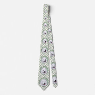 Samoyed Painting - Cute Original Dog Art Tie