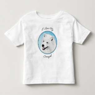 Samoyed Painting - Cute Original Dog Art Toddler T-Shirt