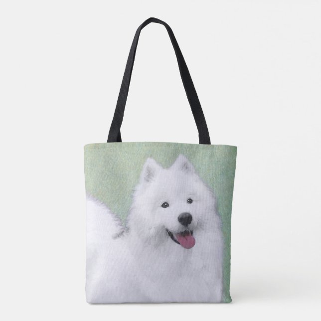 Samoyed Painting - Cute Original Dog Art Tote Bag (Back)