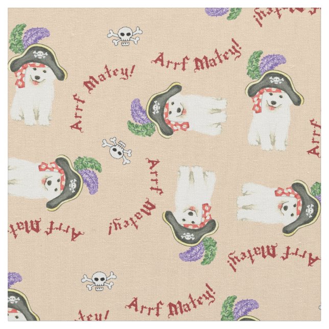 Samoyed Pirate Fabric (Close Up)