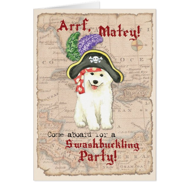 Samoyed Pirate Invitation (Front)