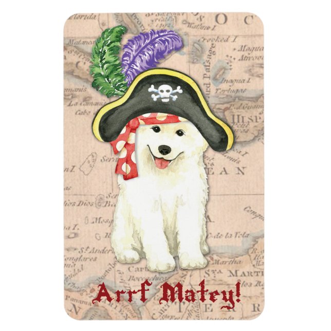 Samoyed Pirate Magnet (Vertical)