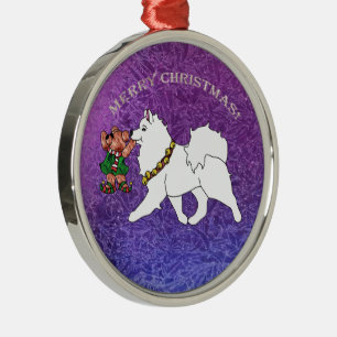 Samoyed Premium Metal Ornament,  Tree Decoration