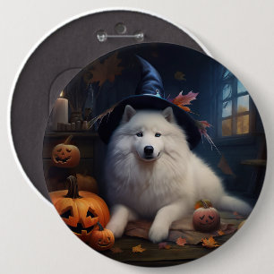 Samoyed Pumpkins Halloween Scary 6 Cm Round Badge