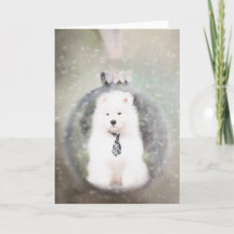 Samoyed Puppy Christmas Card