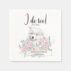 Samoyed Puppy Dog Wedding Cocktail Napkins