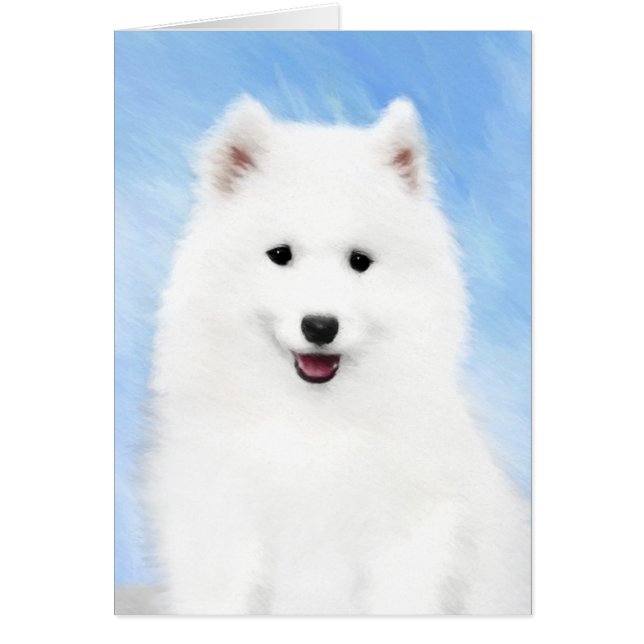 Samoyed Puppy Painting - Cute Original Dog Art (Front)
