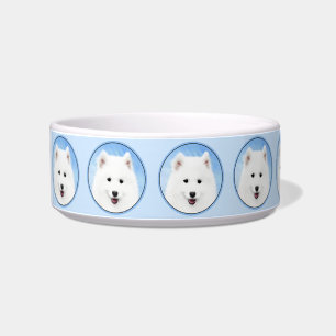 Samoyed Puppy Painting - Cute Original Dog Art Bowl