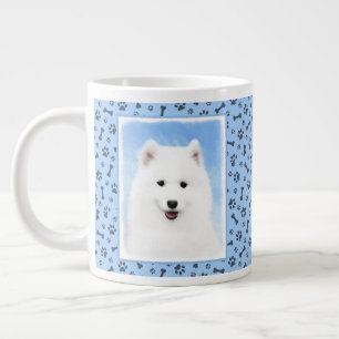 Samoyed Puppy Painting - Cute Original Dog Art Large Coffee Mug