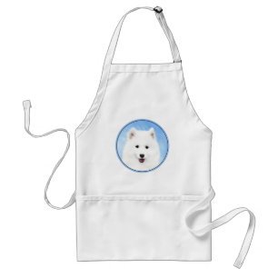 Samoyed Puppy Painting - Cute Original Dog Art Standard Apron