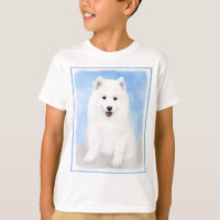 Samoyed Puppy Painting - Cute Original Dog Art