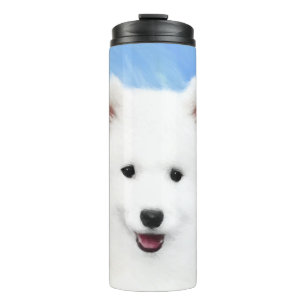 Samoyed Puppy Painting - Cute Original Dog Art Thermal Tumbler