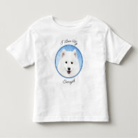 Samoyed Puppy Painting - Cute Original Dog Art