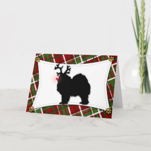 Samoyed Reindeer Christmas Card