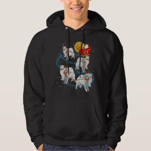 Samoyed Reindeer Christmas Lights Pajama Hoodie