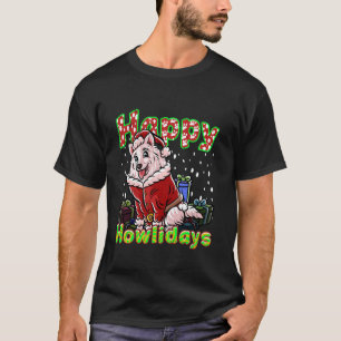 Samoyed Santa Claus Hat Merry Christmas Dog X Mas T-Shirt