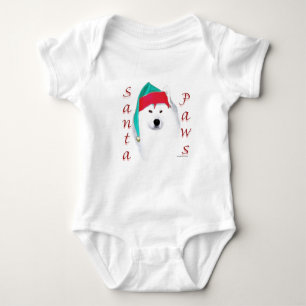 Samoyed Santa Paws Baby Bodysuit