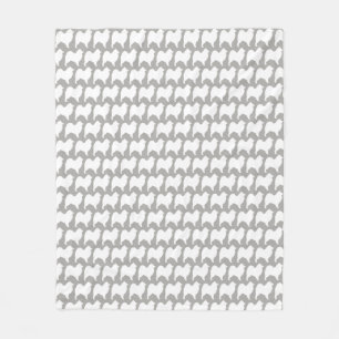 Samoyed Silhouettes Pattern Fleece Blanket