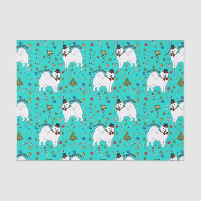 Samoyed "Snazzy Sam"  Holiday Wrapping Tissue Paper (Front)