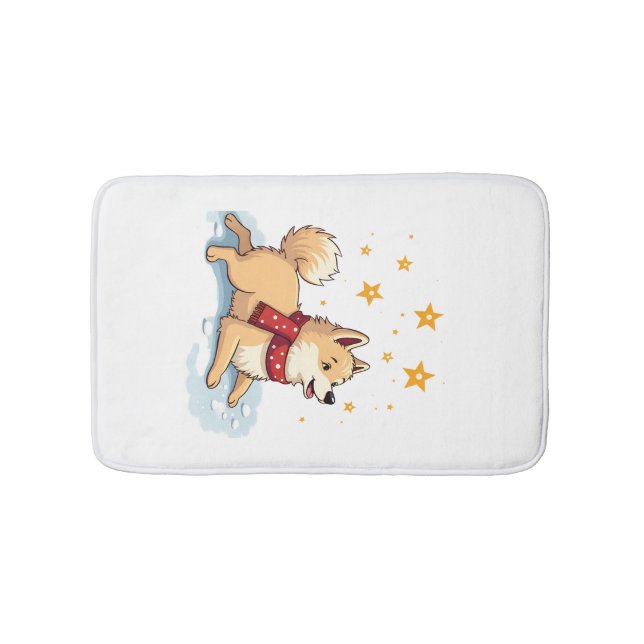 Samoyed Snow Angel Bath Mat (Front)