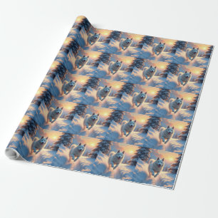 Samoyed Snowy Mountain Adventure Christmas Wrapping Paper