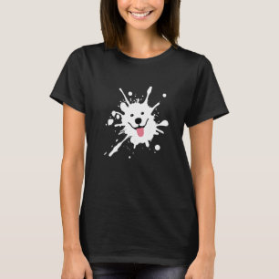 Samoyed Splatter Happy Puppy Dog Face T-Shirt