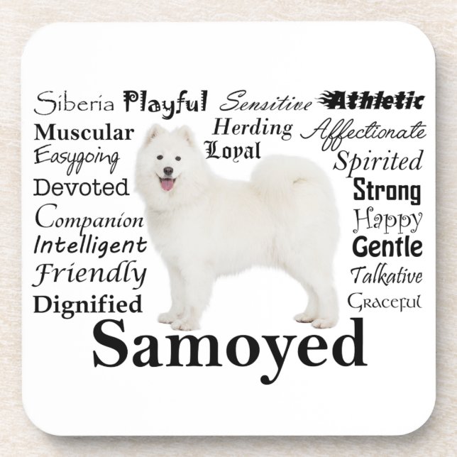 Samoyed Traits Coaster Set (Front)