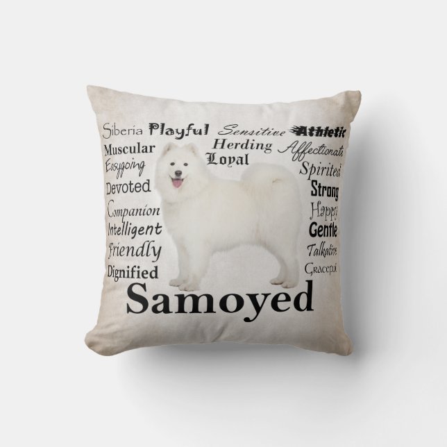 Samoyed Traits Pillow (Front)
