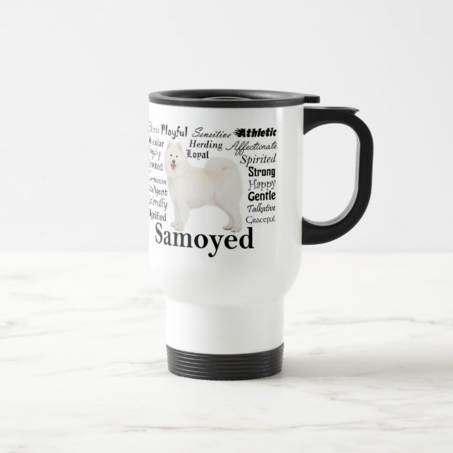 Samoyed Traits Travel Mug (Right)