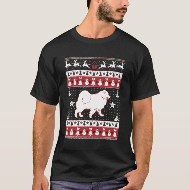Samoyed Ugly Christmas Sweater Xmas T-Shirt Samoye (Front)