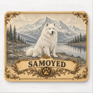 Samoyed, Vintage Heritage Dog Mouse Pad