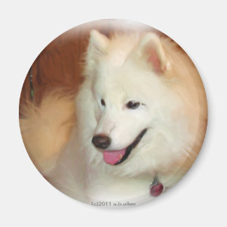Samoyed with Digital Oil Painting Effects Magnet