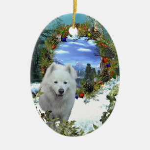 Samoyed  World Ceramic Tree Decoration