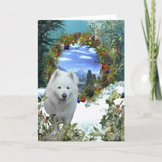 Samoyed World Holiday Card