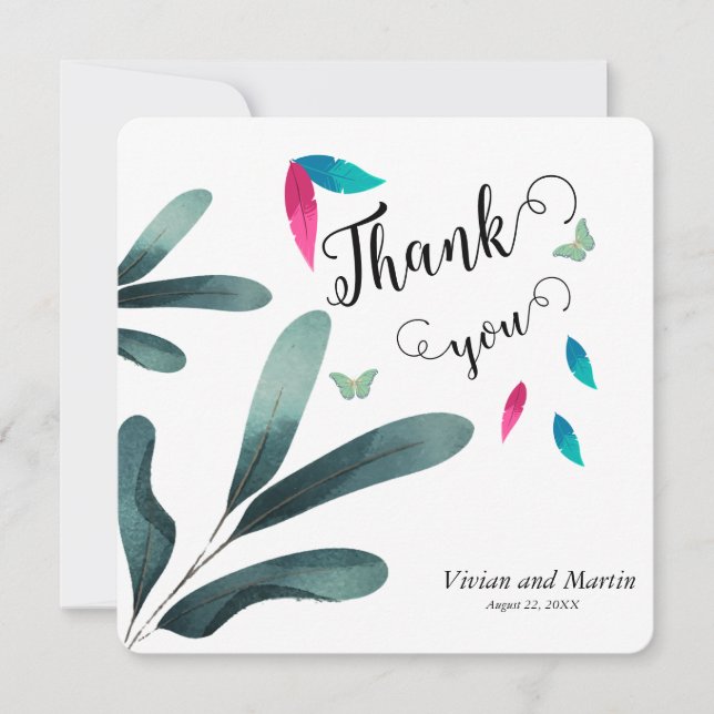 Sample calligraphy wild forest vibe Thank you card (Front)