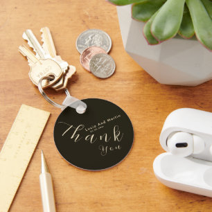 Sample Dark Green Wedding Thankyou Key Ring
