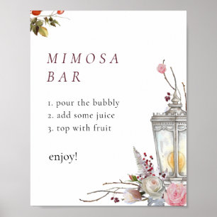 Sample Floral Roses & Lantern Mimosa Bar Sign