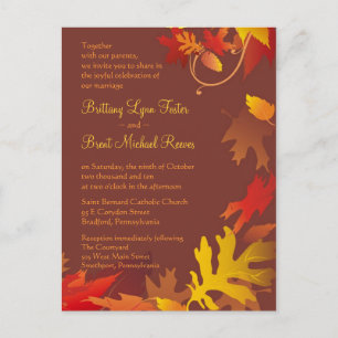 Sample Invitation - Autumn Wedding Celebration Postcard