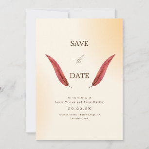 Sample Minimalist Cream Typography Save The Date Invitation