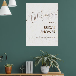 Sample Minimalist Gold Dust Bridal Shower Welcome Poster